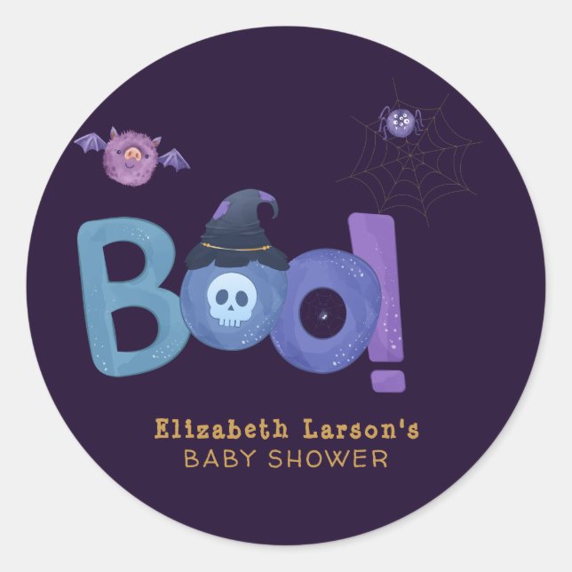 Sticker Rond Halloween Soirée à thème Baby shower (Devant)