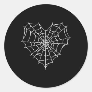 Sticker Rond Halloween Spider Web Costume Cute Heart Spider Web