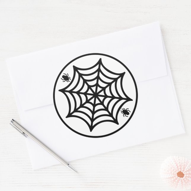 Sticker Rond Halloween Spiderweb (Enveloppe)