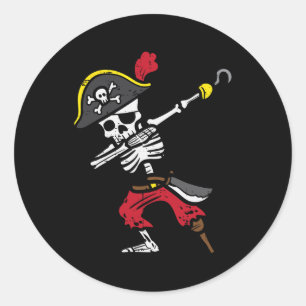 Sticker Rond Halloween Squelette Pirate Dab Costume garçon Enfa