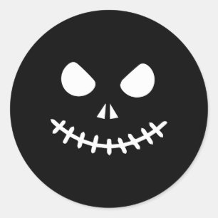 Sticker Rond Halloween squelettique