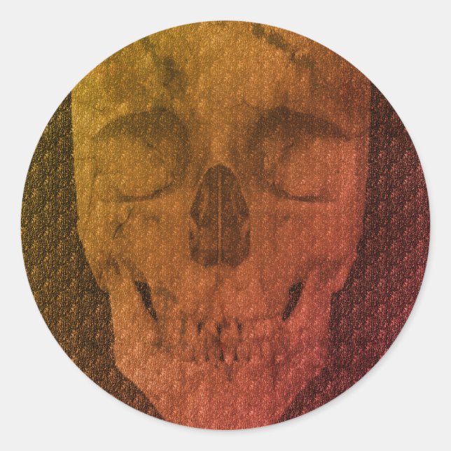 Sticker Rond Halloween squelettique (Devant)