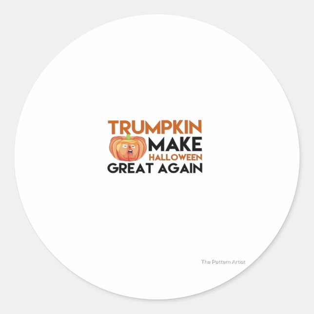Sticker Rond Halloween Trumpkin Funny - Costume Maga Classique  (Devant)