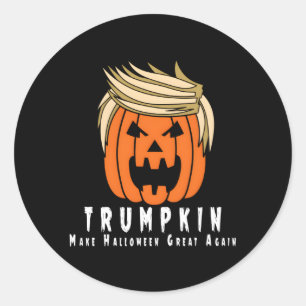 Sticker Rond Halloween Trumpkin Rendre Halloween grand à nouvea