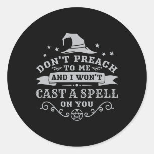 Sticker Rond Halloween Witch Wicca Witchcraft Pagan Wiccan femm