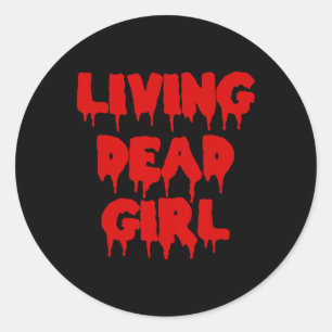 Sticker Rond Halloween Zombie sang couler Vidéo Zombie Vivre mo