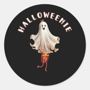 Sticker Rond Halloweenie Halloweenie Dachshund Saucisse Hallow