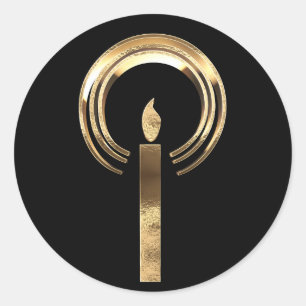 Sticker Rond Halo autour de la flamme des bougies Black Gold El