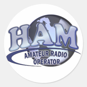 Sticker Rond HAM WORLD LOGO Radio amateur