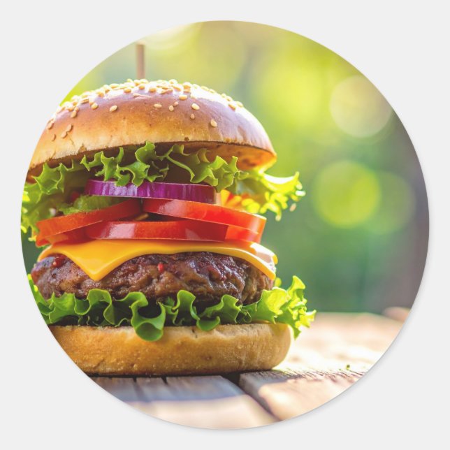 Sticker Rond hamburger (Devant)