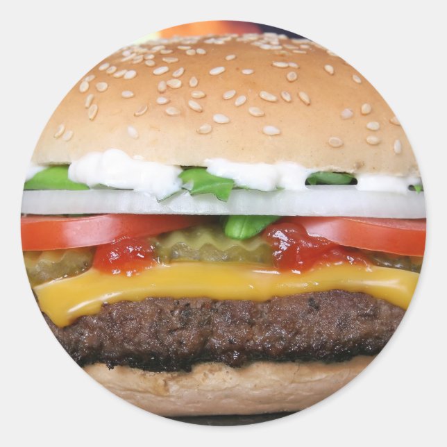 Sticker Rond Hamburger (Devant)