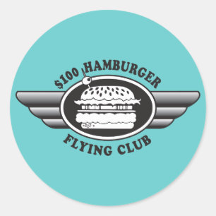 Sticker Rond Hamburger 100 en provenance de la zone dollar -