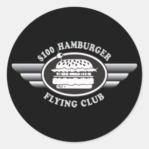 Sticker Rond Hamburger de 100 dollars - Flying Club