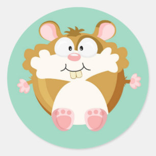 Sticker Rond hamster de cercle mignon
