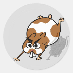 STICKER ROND HAMSTER FUNNY DANS BALLES RONDES DE HAMSTER