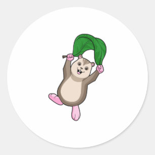 Sticker Rond Hamster with Parachute