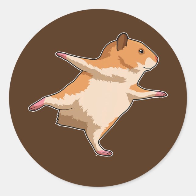 Sticker Rond Hamster Yoga Méditation Fitness (Devant)