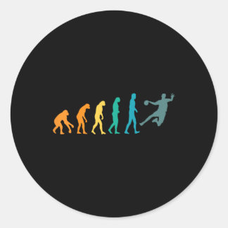 Sticker Rond Handball Funny Sport Evolution