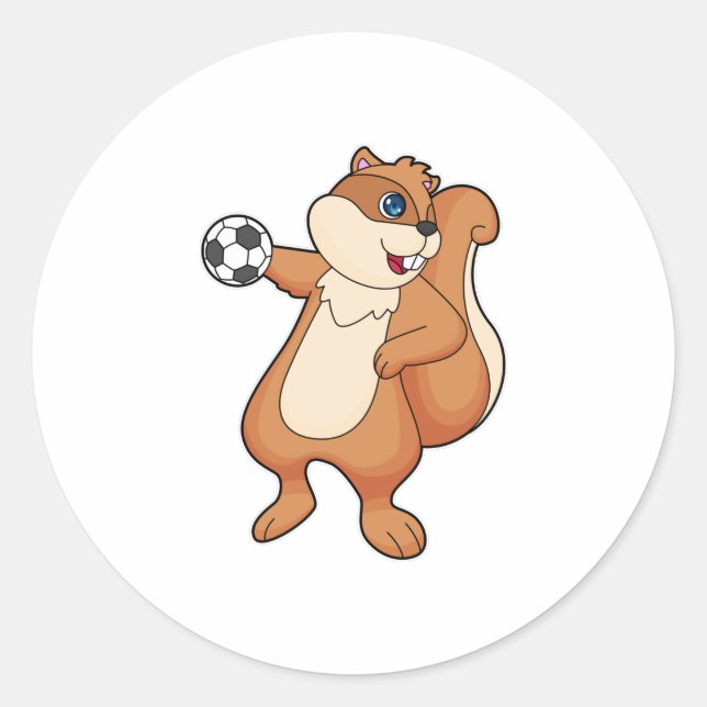 Sticker Rond Handball joueur d'écureuil (Devant)