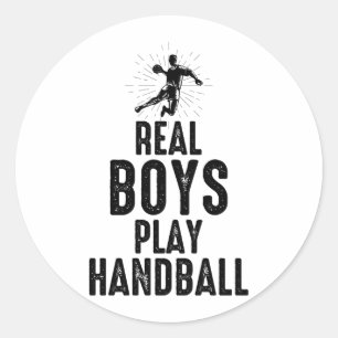 Sticker Rond Handball Player Sport Team Handballer Drôle Dire