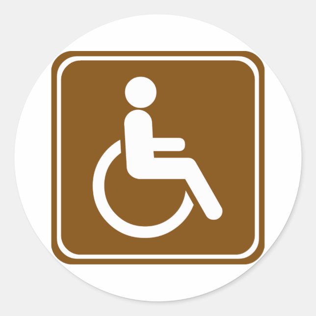 Sticker Rond Handicap Accessible - Équipements Récréatifs (Devant)