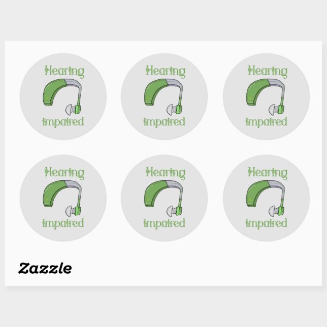 Sticker Rond Handicap auditif (Feuille)