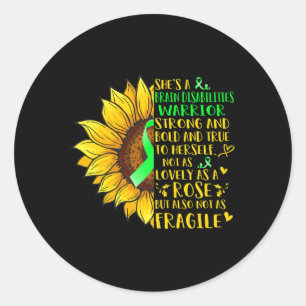Sticker Rond Handicap cérébral Handicap guerrier Tournesol