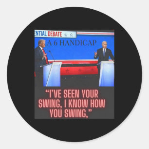 Sticker Rond Handicap Joe Biden Et Donald Trump Débat