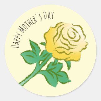 Sticker Rond Handsome Yellow Rose