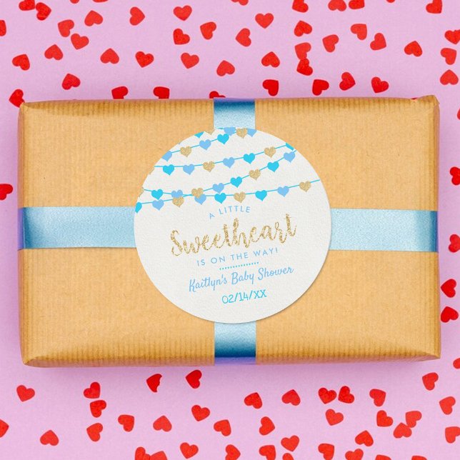 Sticker Rond Hanging Love Hearts Petit Baby shower amoureux (Créateur téléchargé)