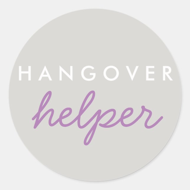 Sticker Rond Hangover Helper Mariage Bachelorette Favoriser Sti (Devant)