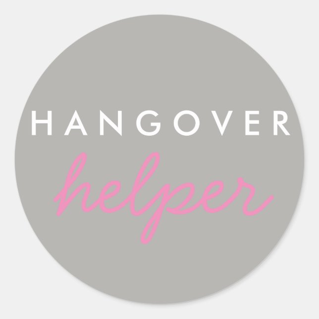 Sticker Rond Hangover Helper Mariage Bachelorette Favoriser Sti (Devant)