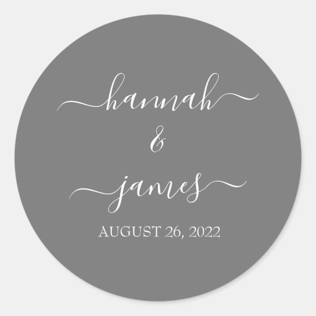 Sticker Rond Hannah Elégant Mariage Enveloppe Enveloppe Phoques (Devant)