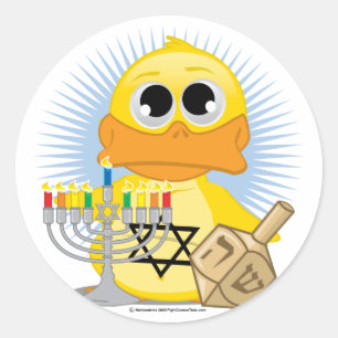 Sticker Rond Hanoukka Duck