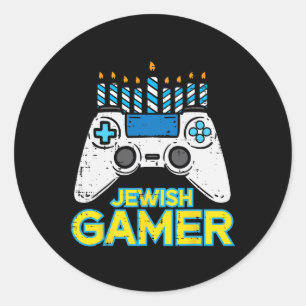 Sticker Rond Hanukkah Jeu Vidéo Juif Chanukah Hommes Garçons
