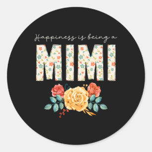 Sticker Rond Hapess Est Une Mamie Florale Mimi