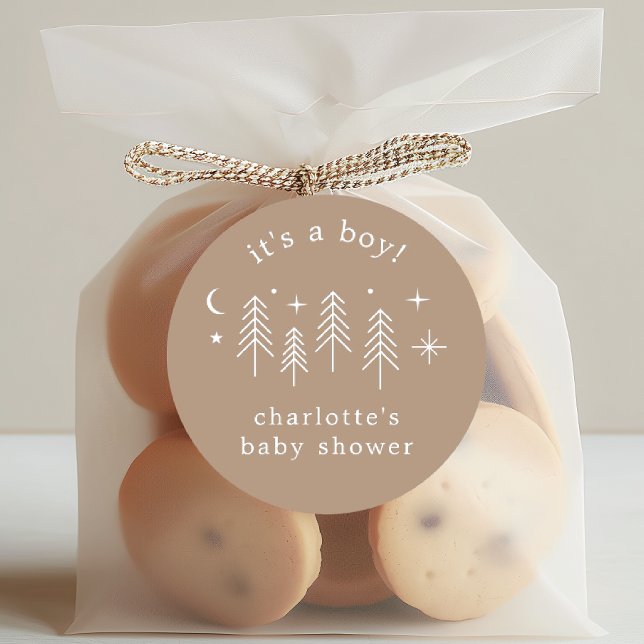 Sticker Rond Happy Camper C'est un garçon (Créateur téléchargé)