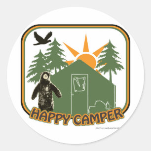 Sticker Rond Happy Camper Classic