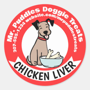 Sticker Rond Happy dog animal de compagnie chef cuisine artisan