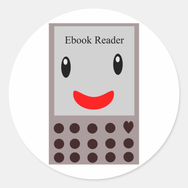 Sticker Rond Happy Ebook Reader 1 (Devant)