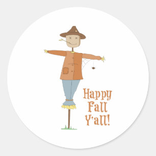 Sticker Rond Happy Fall Yall