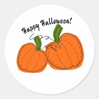 Sticker Rond Happy Halloween Citrouille Custom-Cut Vinyl Sticke