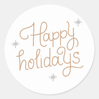 Sticker Rond Happy Holidays