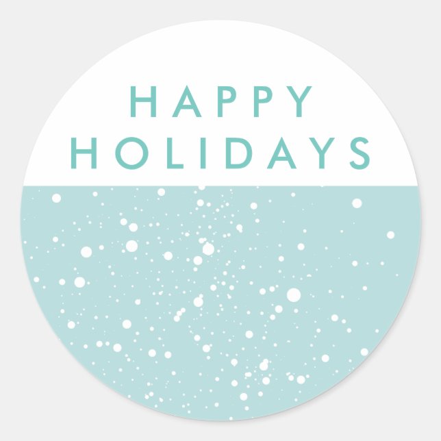 Sticker Rond Happy Holidays Cadeau autocollant, enveloppe scell (Devant)