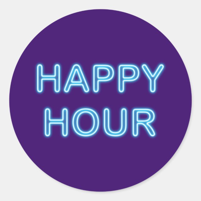 Sticker Rond Happy Hour (Devant)