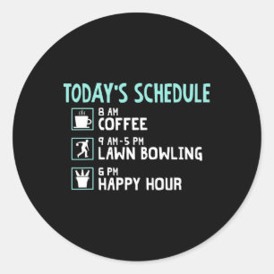 Sticker Rond Happy Hour Pelwn Bowling Shirt - Drôle Bowling de