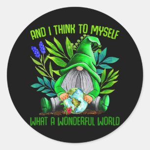 Sticker Rond Happy Jour des terres Chemise mignonne Jour des te