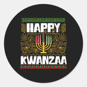 Sticker Rond Happy Kwanzaa - Festival africain du patrimoine am