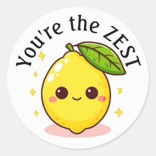 Sticker Rond Happy Lemon Vous êtes le Zeste Personnalisé