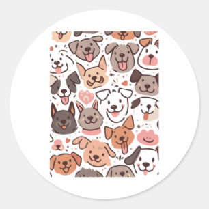 Sticker Rond Happy mignon Motif 1